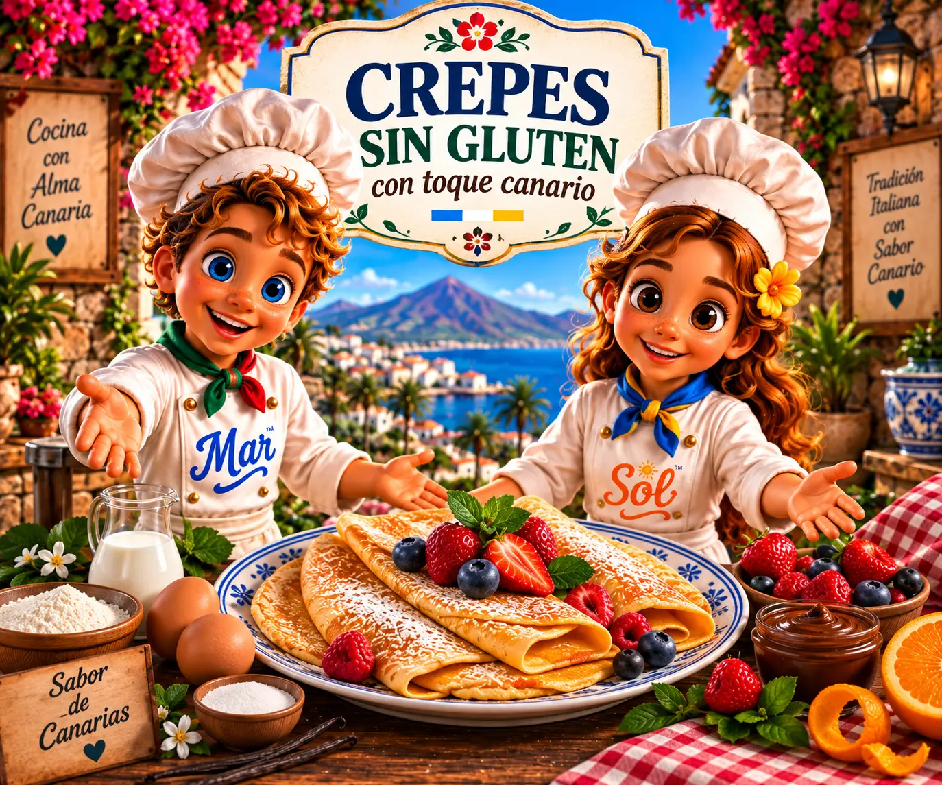 Crepes sin Gluten con toque canario con los chefs Sol y Mar
