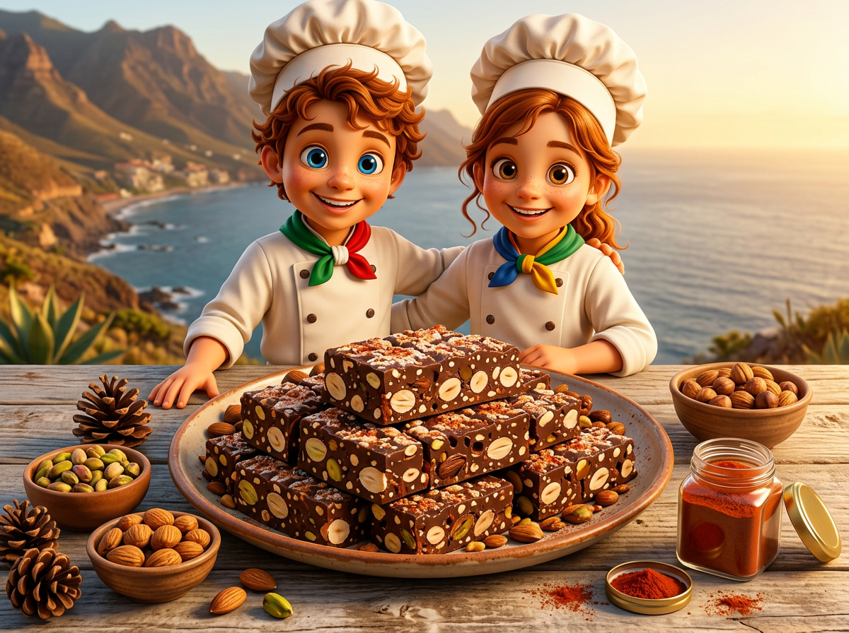 Turrón de Chocolate con Pimentón de Palma Canario con los chefs Sol y Mar