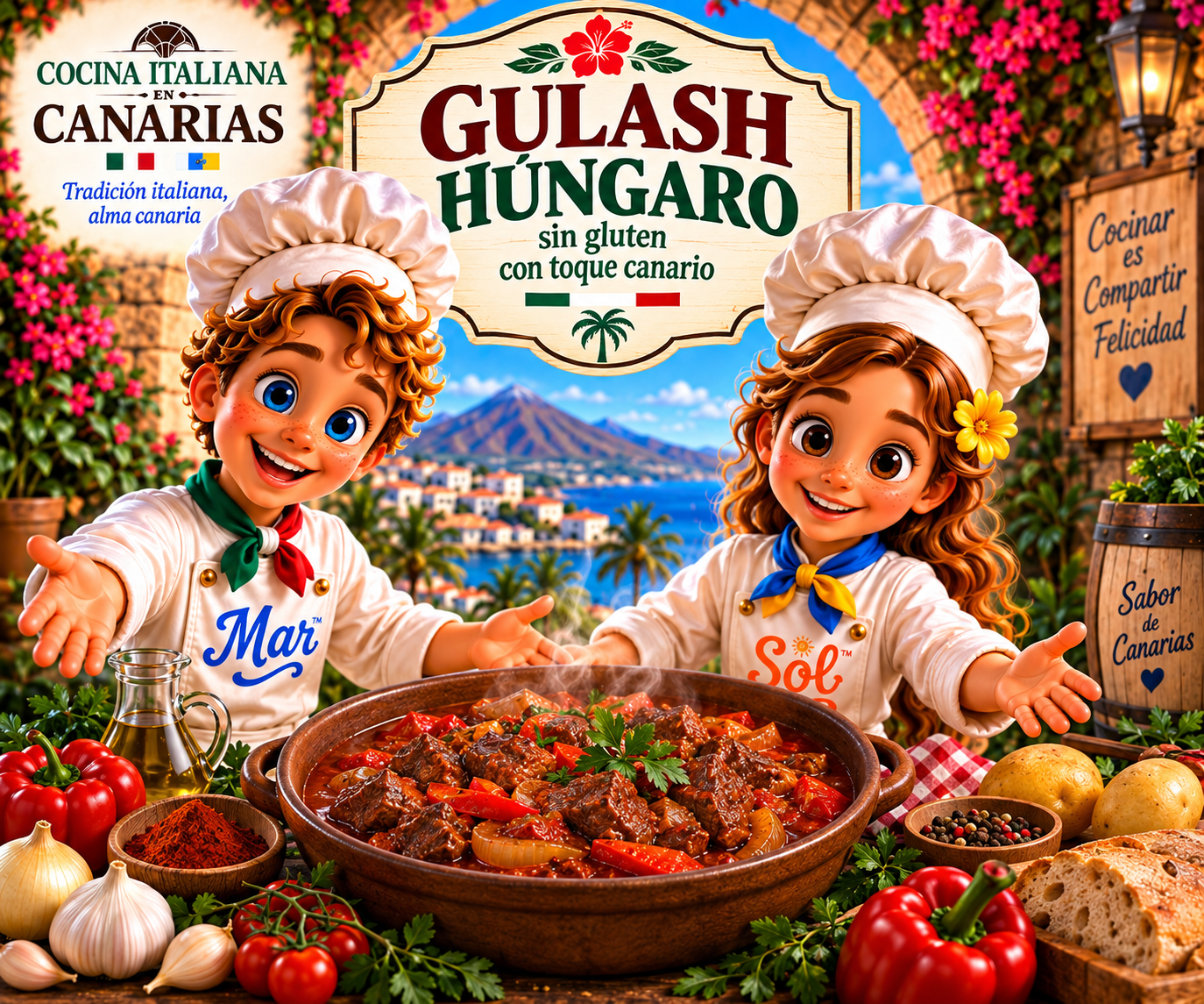Gulash Húngaro sin gluten con toque canario con los chefs Sol y Mar