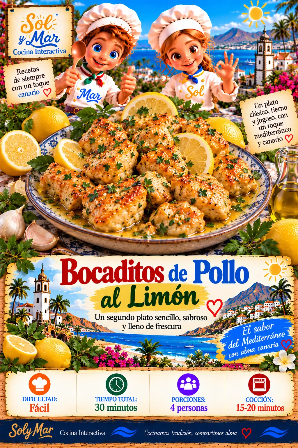 Bocaditos de Pollo al Limón con los chefs Sol y Mar