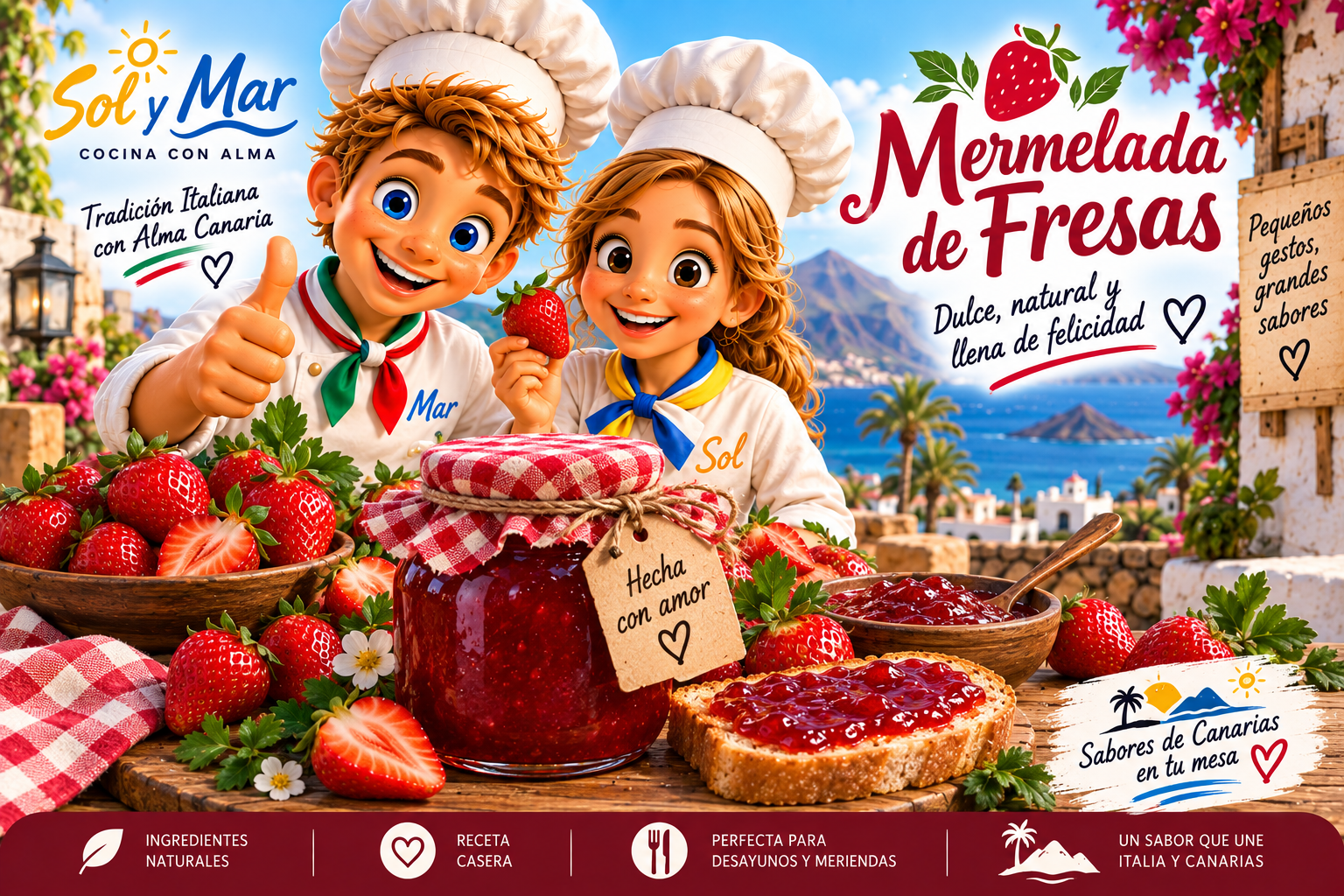 Mermelada de fresas con los chefs Sol y Mar
