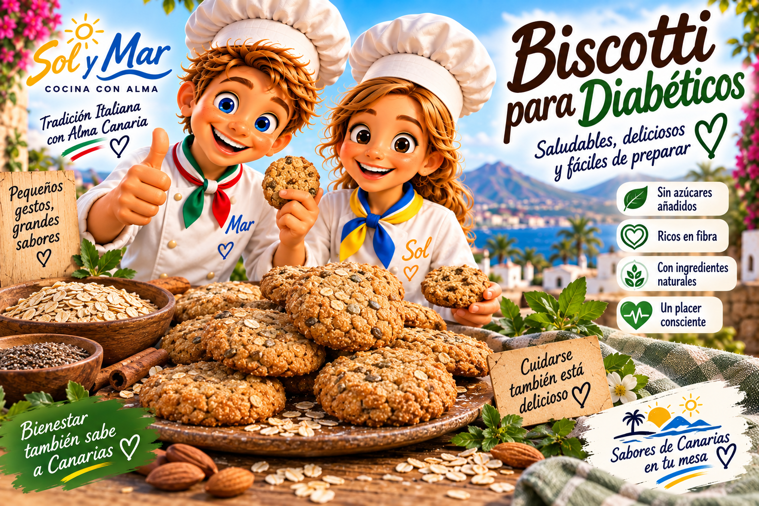 Biscotti para diabéticos con los chefs Sol y Mar