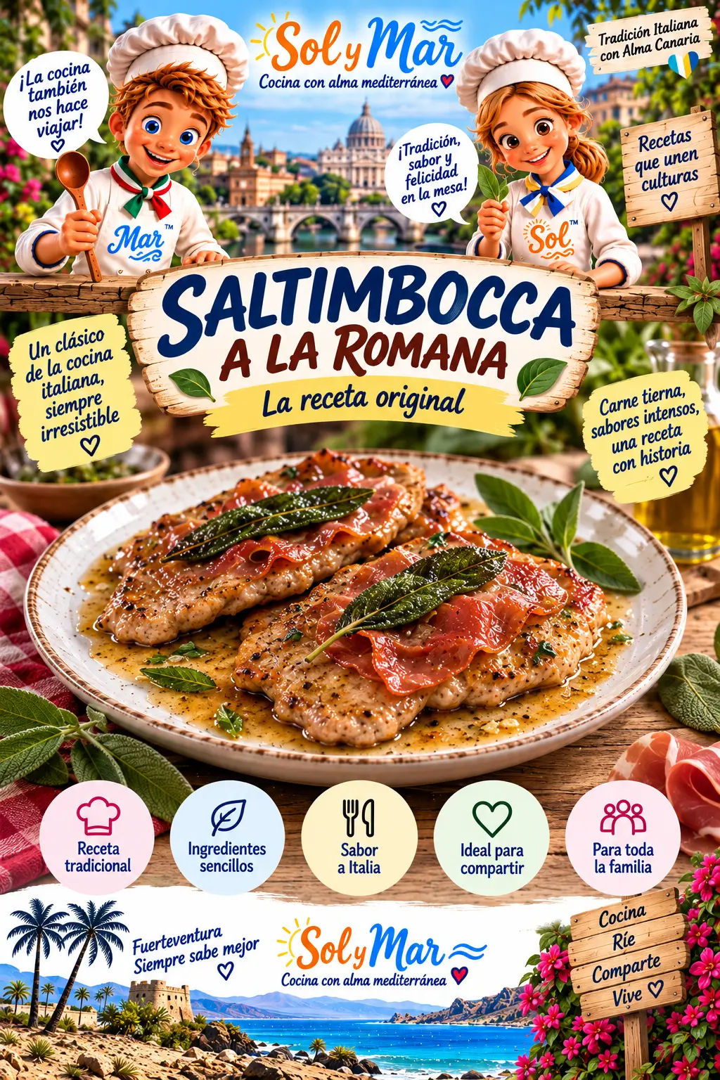 Saltimbocca a la Romana con los chefs Sol y Mar