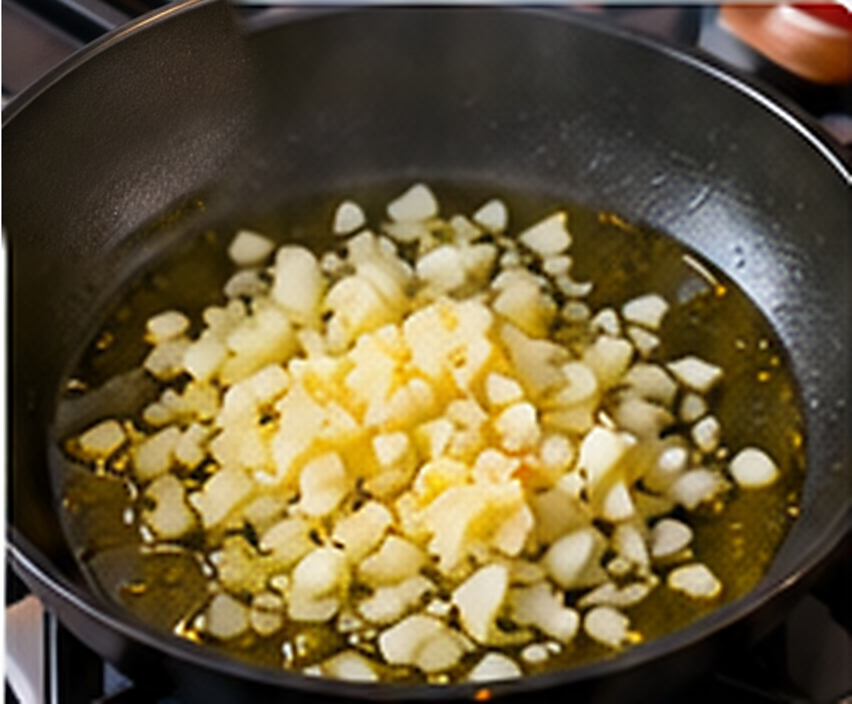 Paso 1: En una sartén, calienta un poco de aceite de oliva. Añade la cebolla picada y el ajo, y cocina a fuego medio hasta que estén tiernos y transparentes.