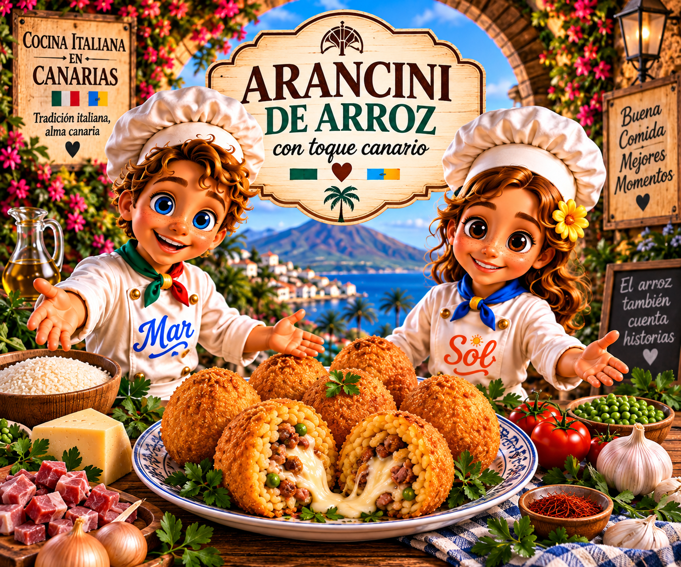 Arancini de Arroz con los chefs Sol y Mar