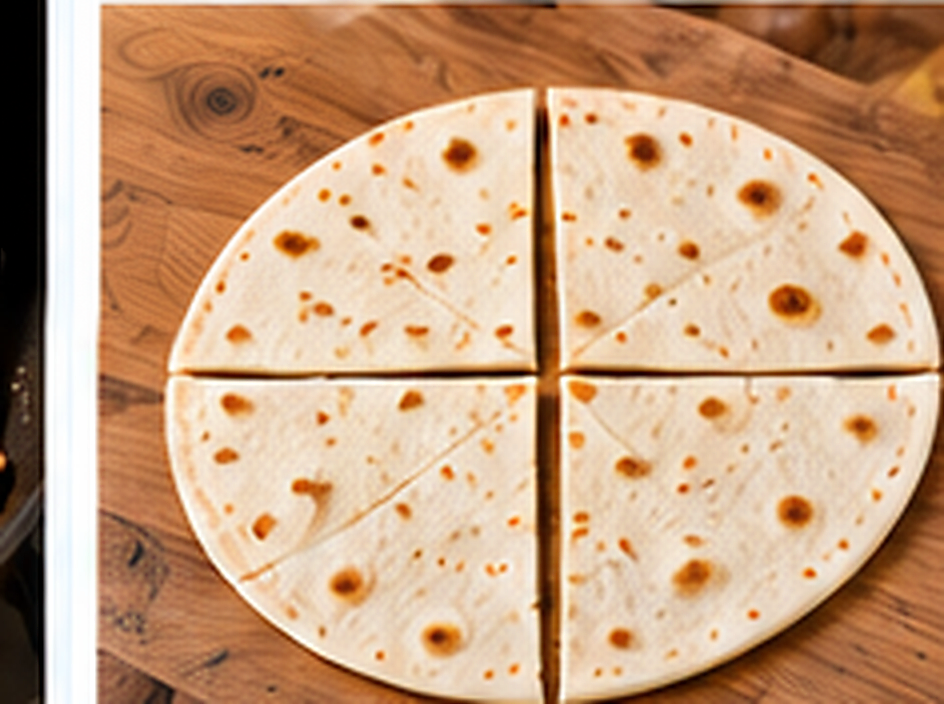 Paso 3: Corta cada piadina en 4 triángulos iguales.