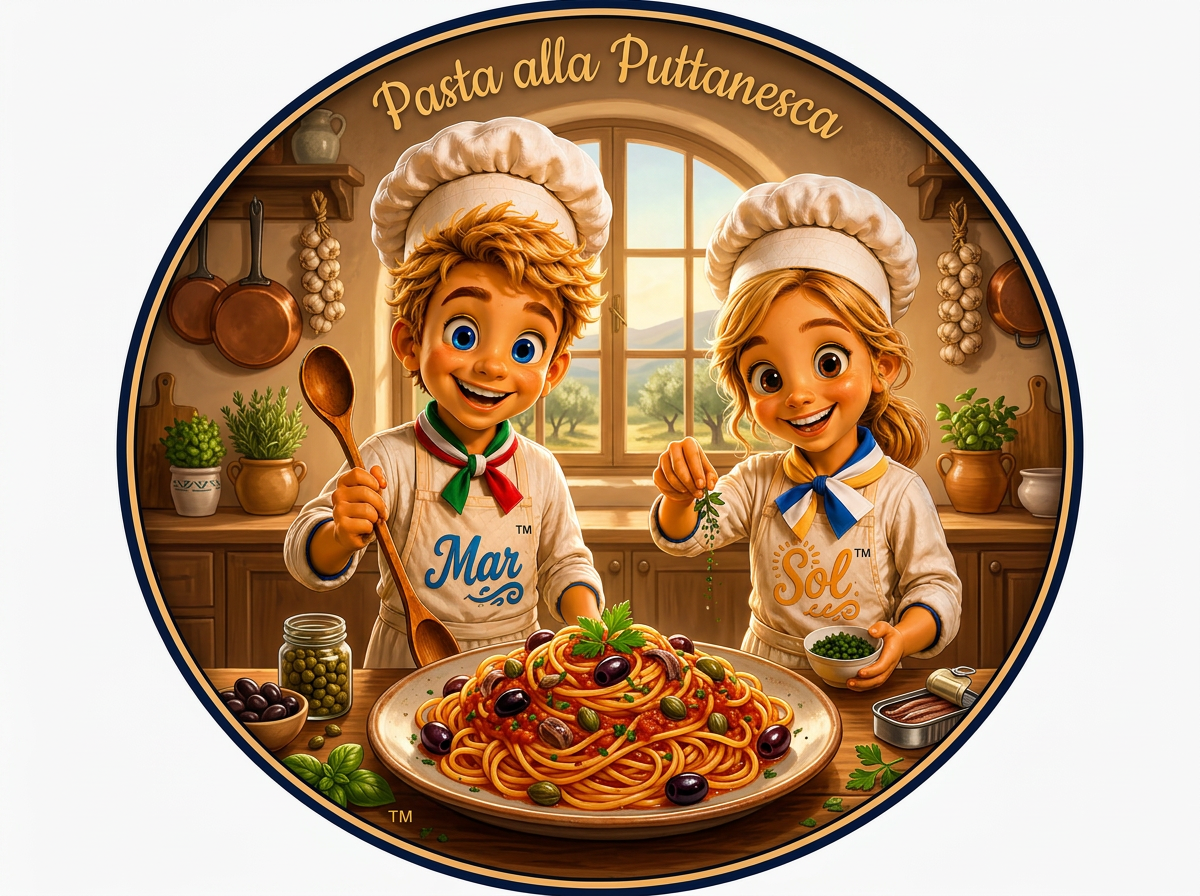 Pasta alla Puttanesca con los chefs Sol y Mar