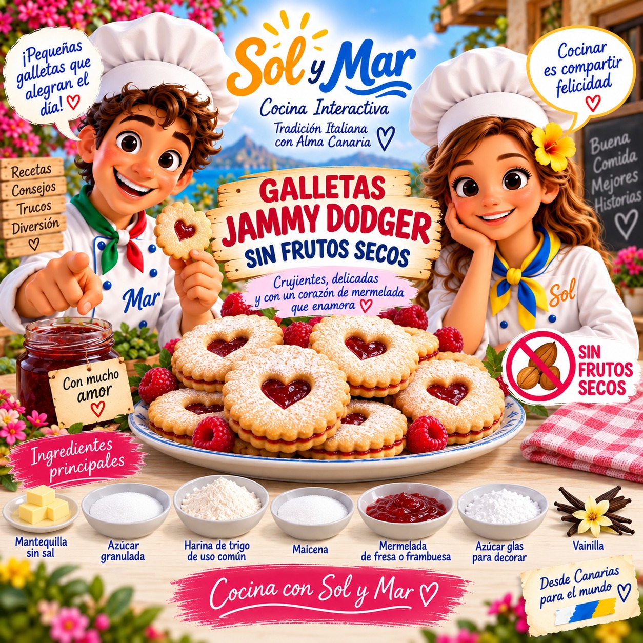 Galletas Jammy Dodger sin Frutos Secos con los chefs Sol y Mar