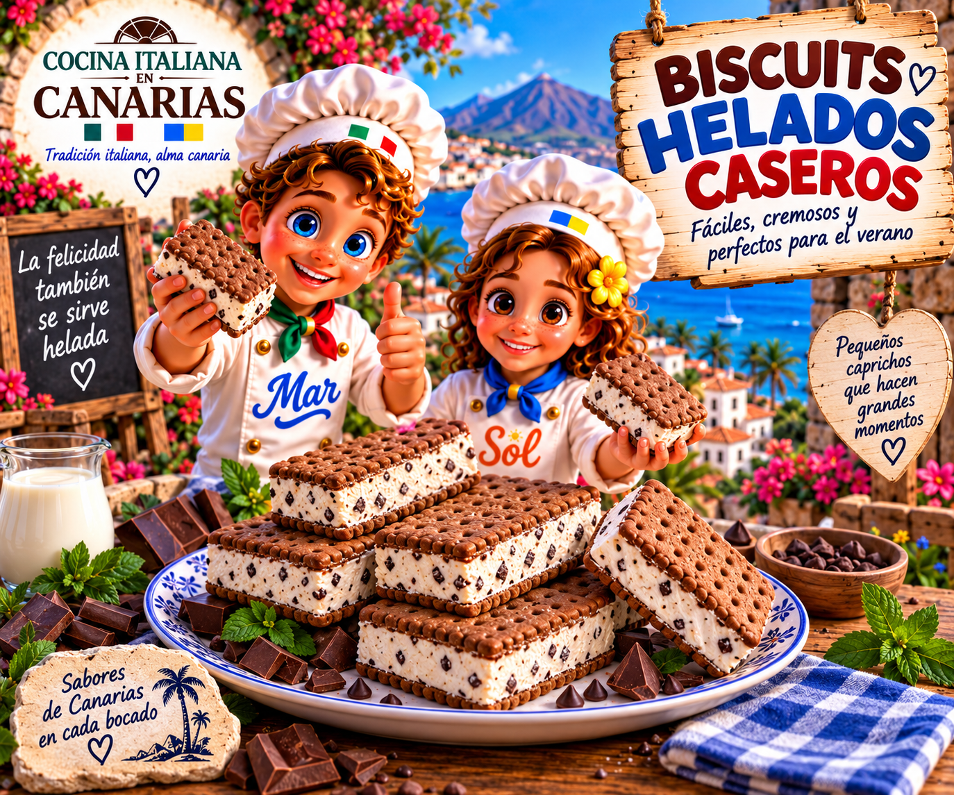 Biscuits helados caseros con los chefs Sol y Mar