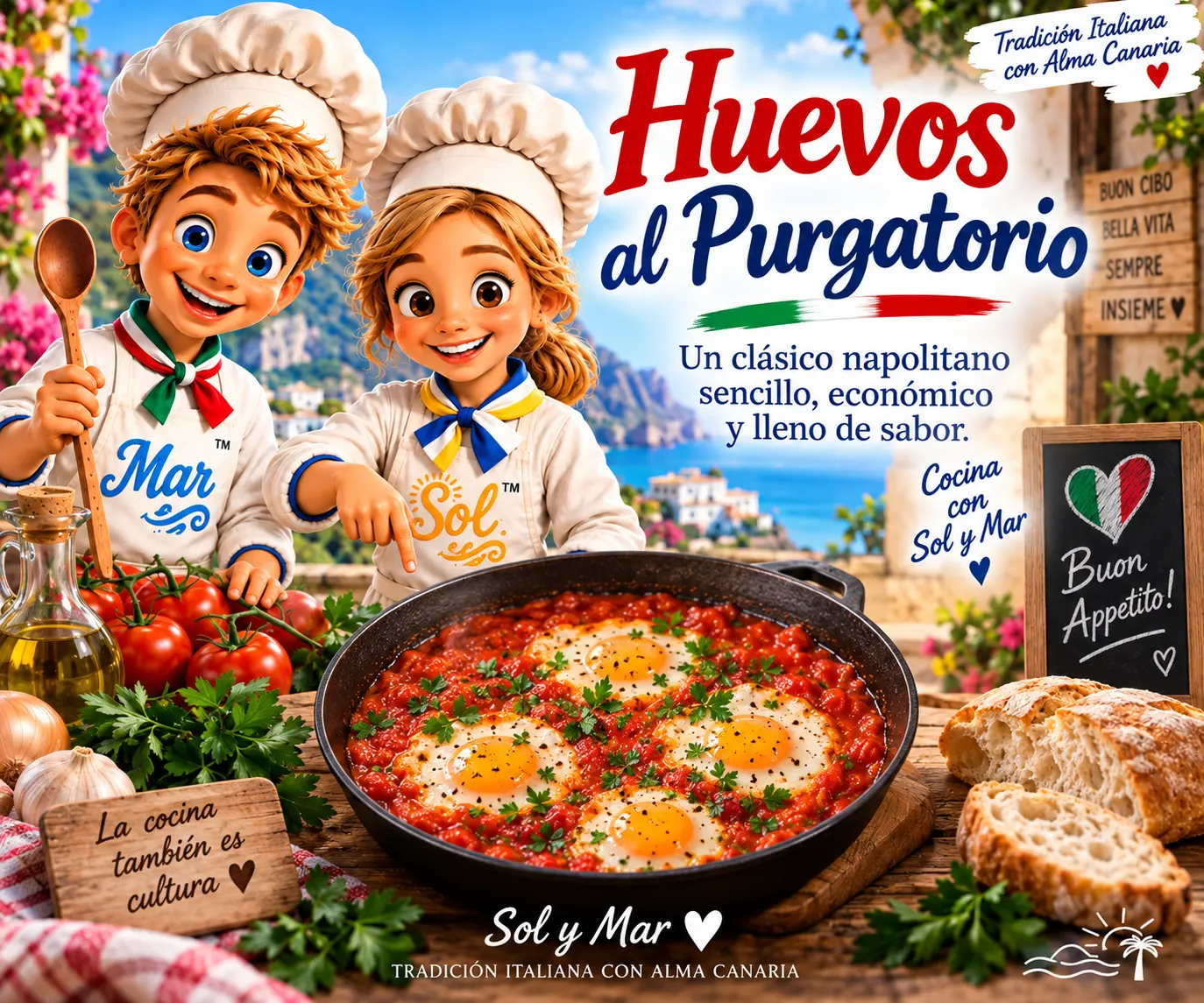 Huevos al Purgatorio con los chefs Sol y Mar