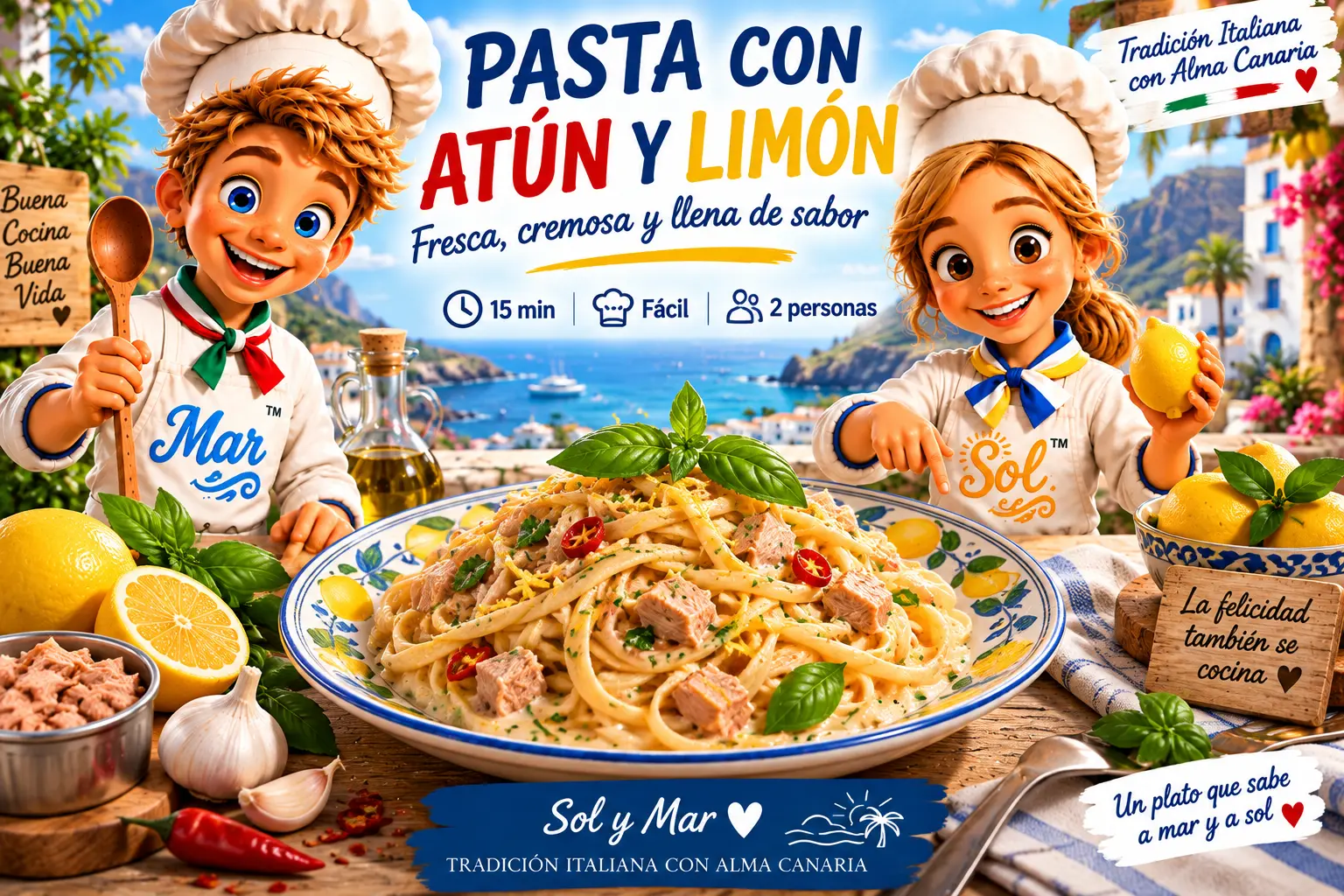 Pasta con Atún y Limón con los chefs Sol y Mar