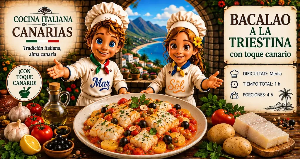 Bacalao a la Triestina con toque canario con los chefs Sol y Mar