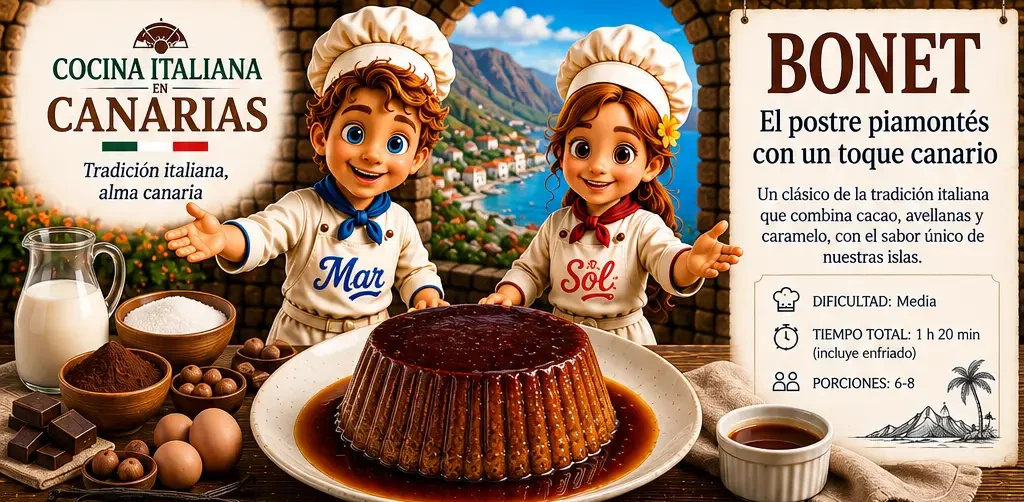 Bonet con toque canario con los chefs Sol y Mar
