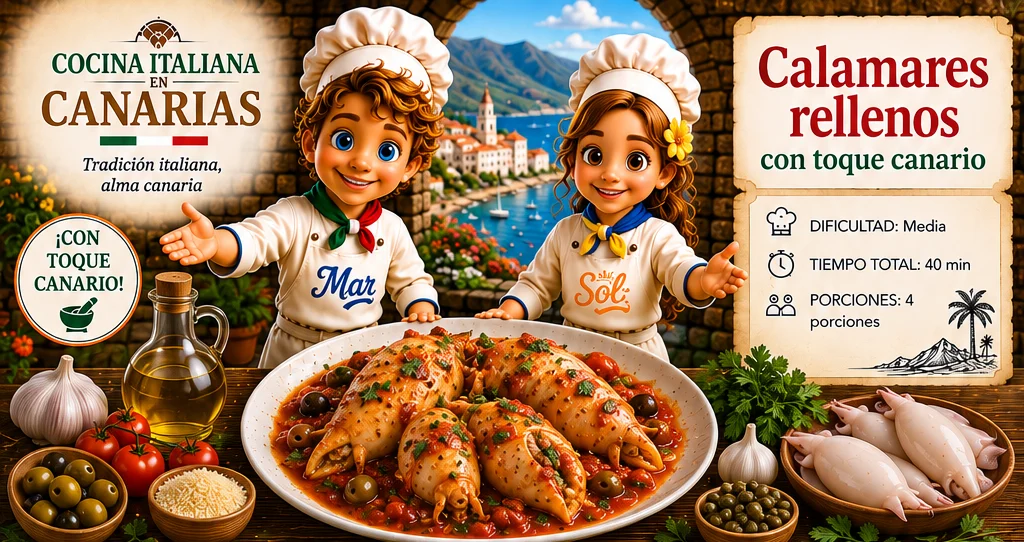 Calamares rellenos con toque canario con los chefs Sol y Mar