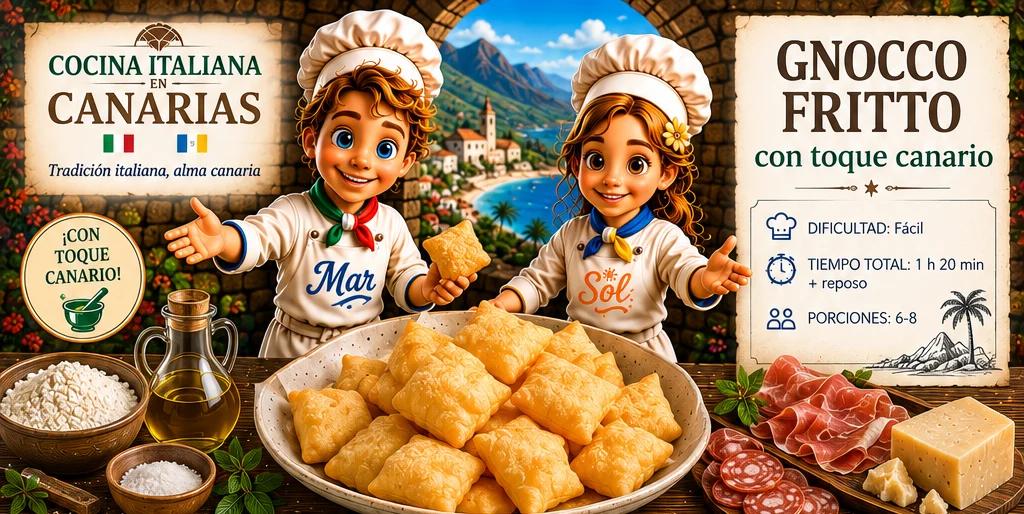 Gnocco Fritto con toque canario con los chefs Sol y Mar