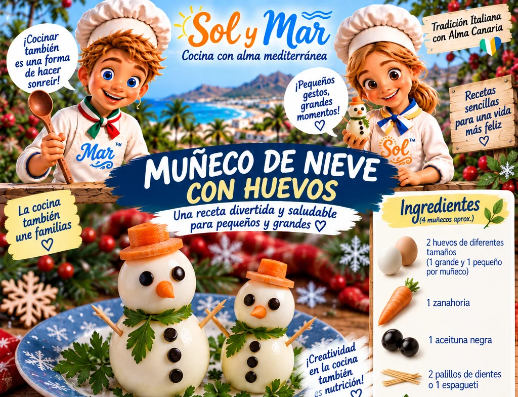Muñeco de Nieve con Huevos con los chefs Sol y Mar