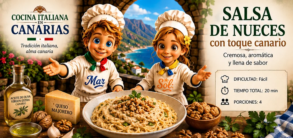 Salsa de Nueces con toque canario con los chefs Sol y Mar
