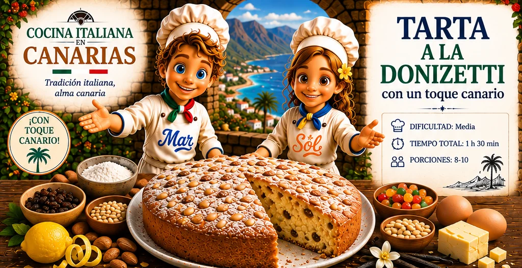 Tarta a la Donizetti con un toque canario con los chefs Sol y Mar