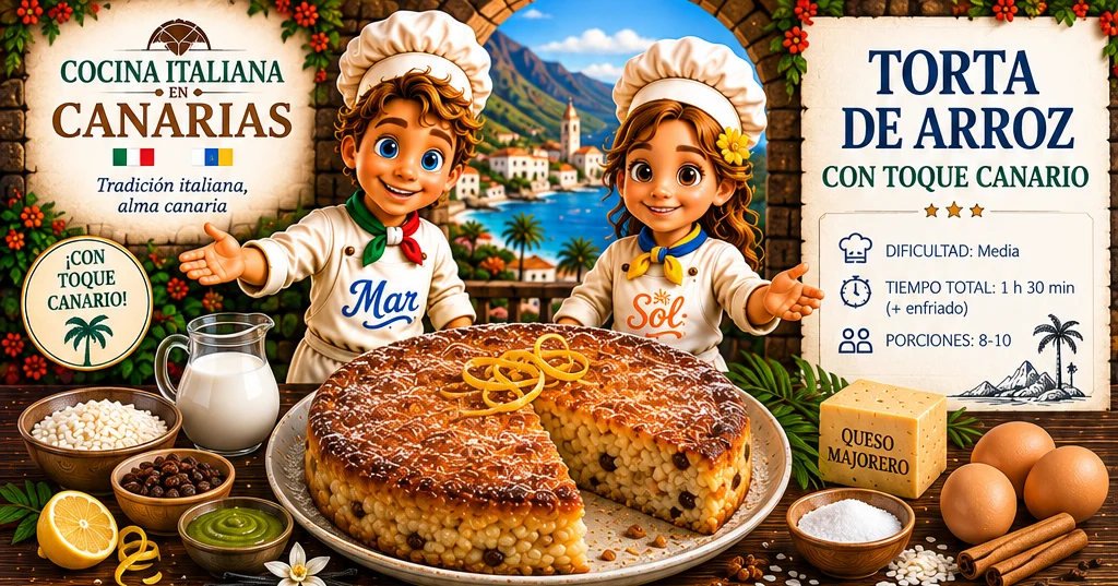 Torta de Arroz con toque canario con los chefs Sol y Mar